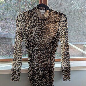 Ganni leopard print drss